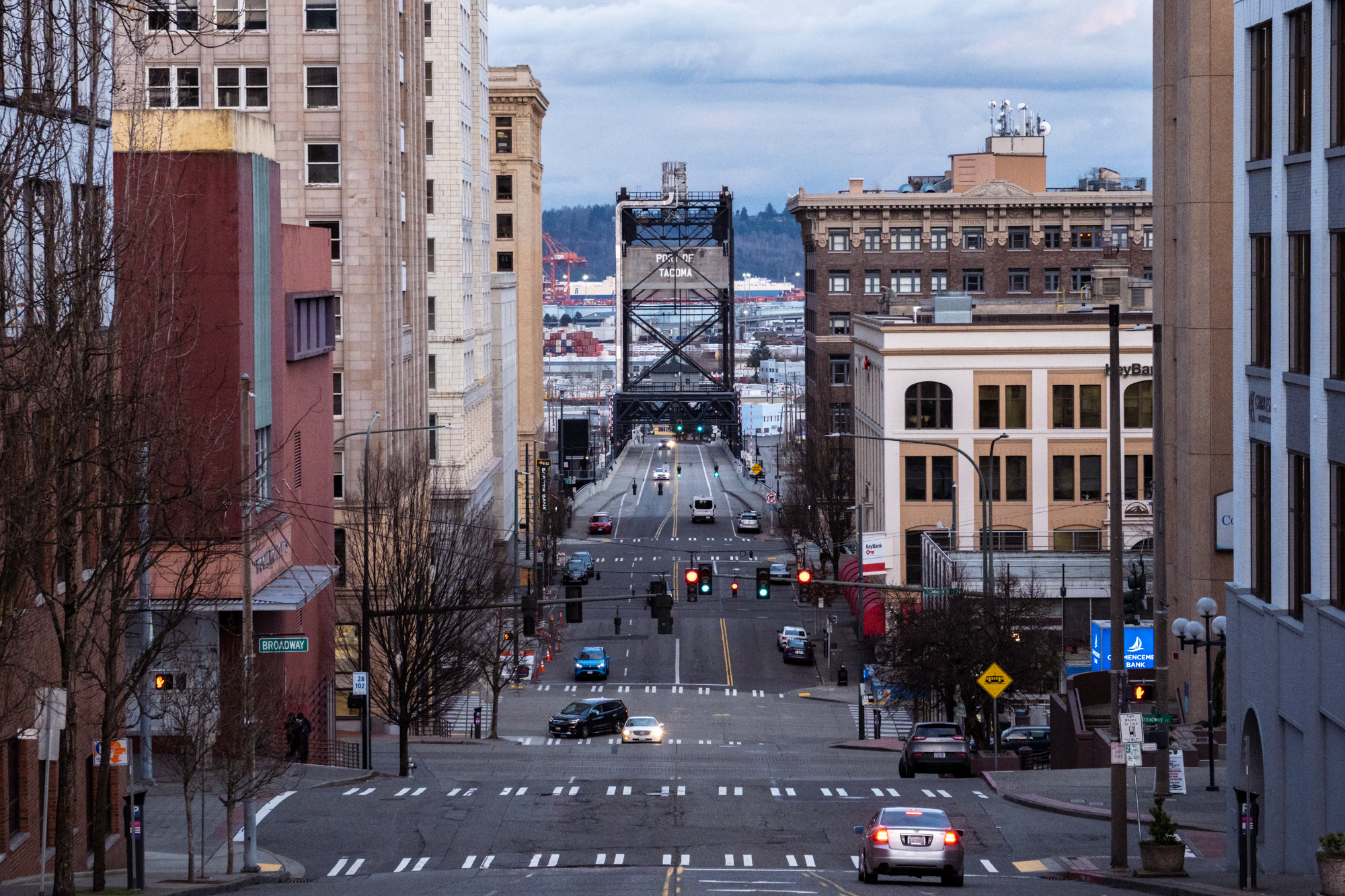 Downtown Tacoma Washington looking east